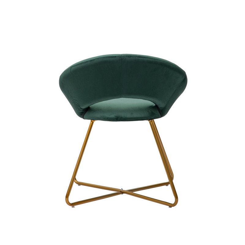 Velvet Barrel Chair, Green