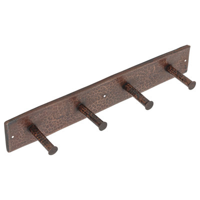 Hammered Copper Quadruple Robe/Towel Hook