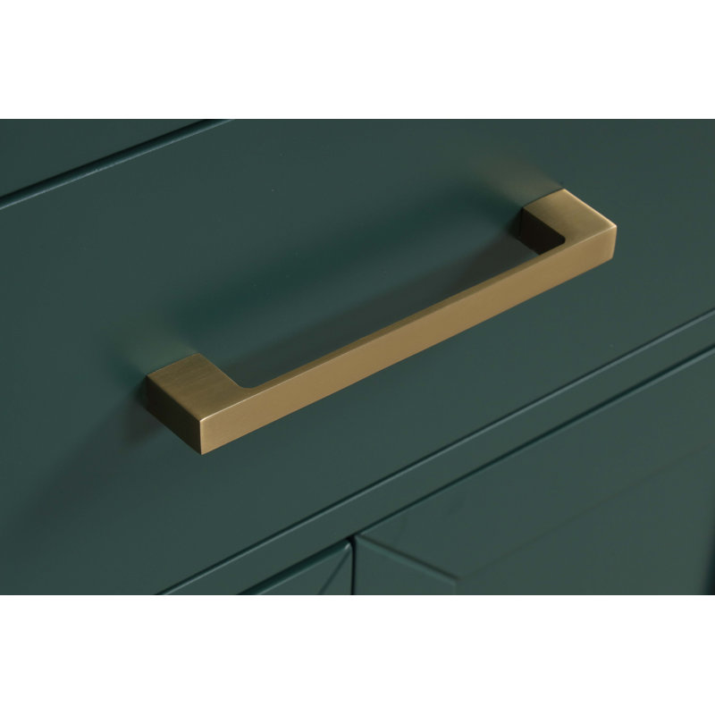 Green Solid Wood 84" Freestanding Double Sink Bathroom Vanity