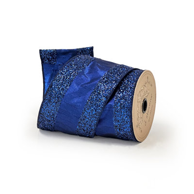 BLUE METALLIC DUPION RIBBON