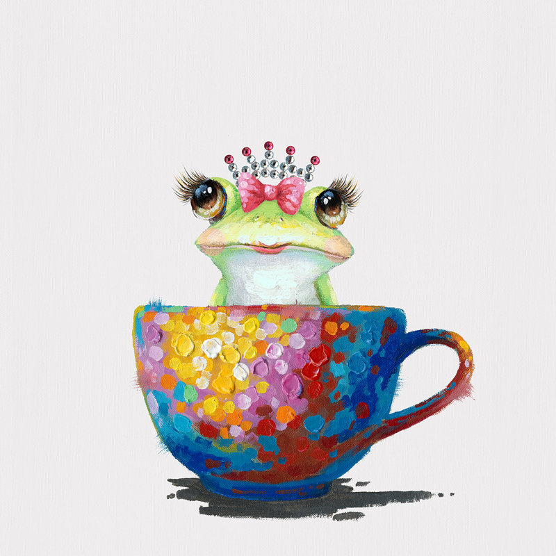 Princess Frog In A Cup - Wrapped Canvas Painting