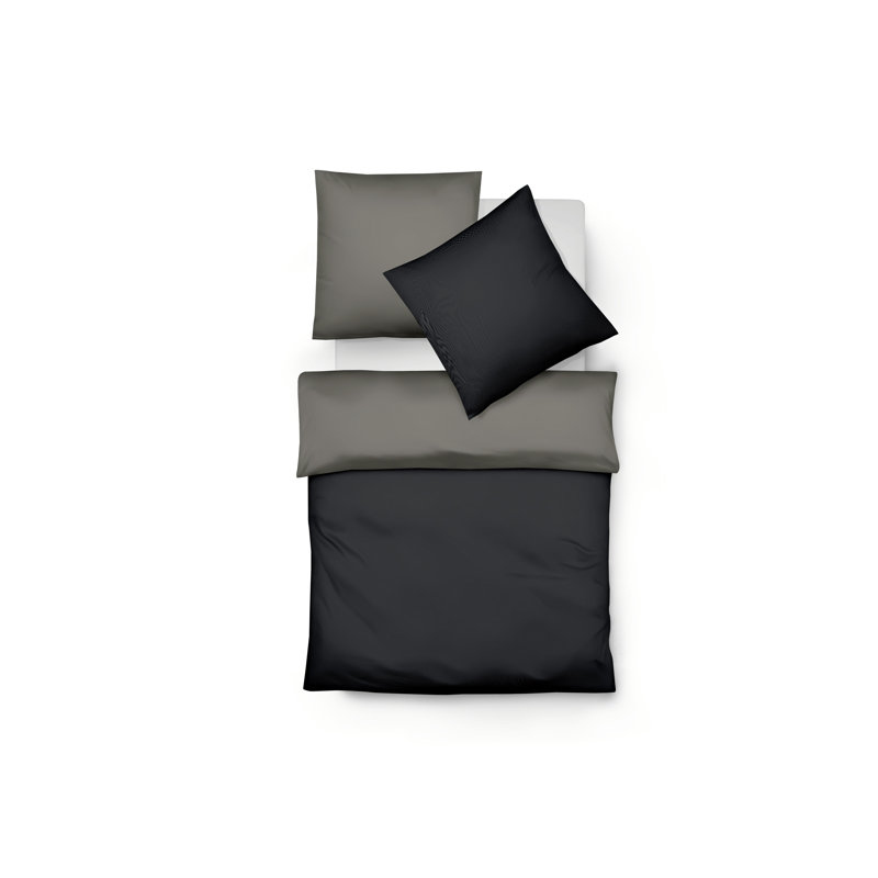 Lech Reversible Bed Linen, Double - 2 Pillowcases (80 x 80 cm), Anthracite/Grey
