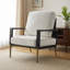 Chaise d'appoint floral, fauteuil en velours avec structure en bois massif, chaises de salon rembourrées avec pieds en métal-1985148860