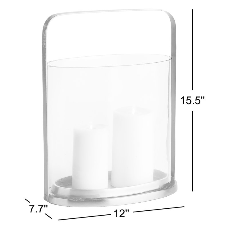 Hurricane Candle Holder, 15.5” H x 12” W x 7.7” D, 3