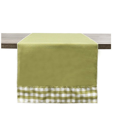 Handmade Reversible Checkered Border Design Table Runner