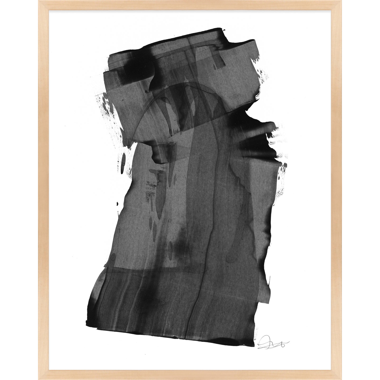 Didcot "Brushstroke 6" Painting, 25" H x 20" W x 1.25" D, Maple Wood