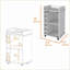Chariot-bar moderne à 3 tablettes avec porte vitrée, capacité de 6 bouteilles, blanc neige | Panneau de particules | Blanc