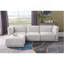 Canapé modulaire tendance 120 po avec structure en fer et en chenille gris clair, idéal pour le salon-2040110422