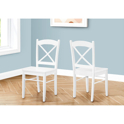 De 2 chaises de salle à manger en blanc, transitionnelles, pieds en bois massif, confortables pour la cuisine et les chaises de transition 2 pièces blanches, bureau