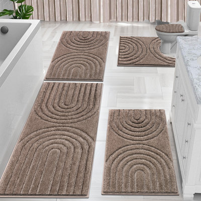 Absorbent Bath Mat Bathroom Rug (Set of 5)
