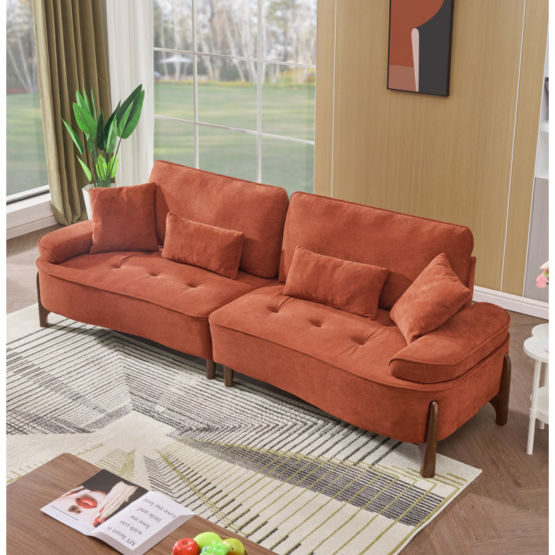 Canapé 103,4 po rembourré à trois places, Vert, H 34 po x l 103,4 po x P 33,5 po