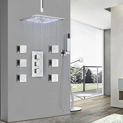 Thermostatic Complete Shower System with Rough in-Valve