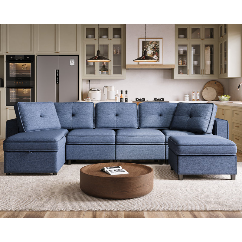 Modular Sofa with Hidden Storage, Customizable Layout, Easy Assembly – Comfortable & Durable for Any Space, Blue