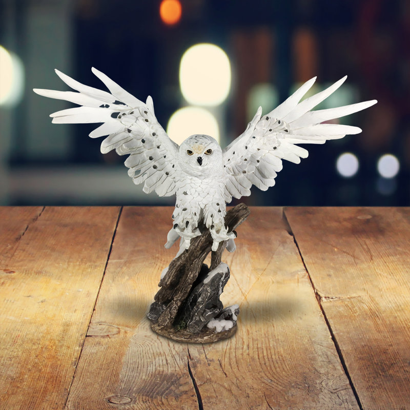 Figurine de chouette des neiges 18,5 po