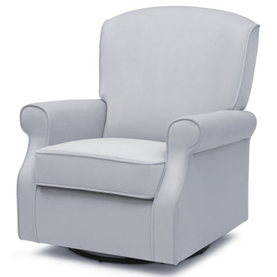 Delta Children Oakley Nursery Glider Swivel Rocker Chair, Dolphin Grey Velvet -  W81021D-1356