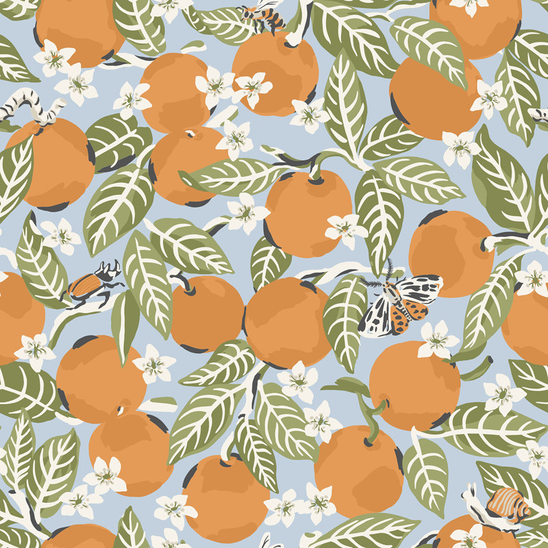Peel & Stick Fruit, Sky Blue/Green/Brown