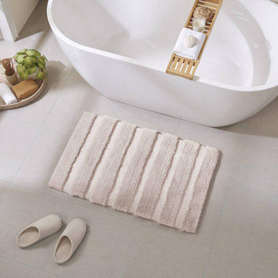 Tufted Pearl Channel Blush 1500 GSM Textured 21x34'' Bath Rug