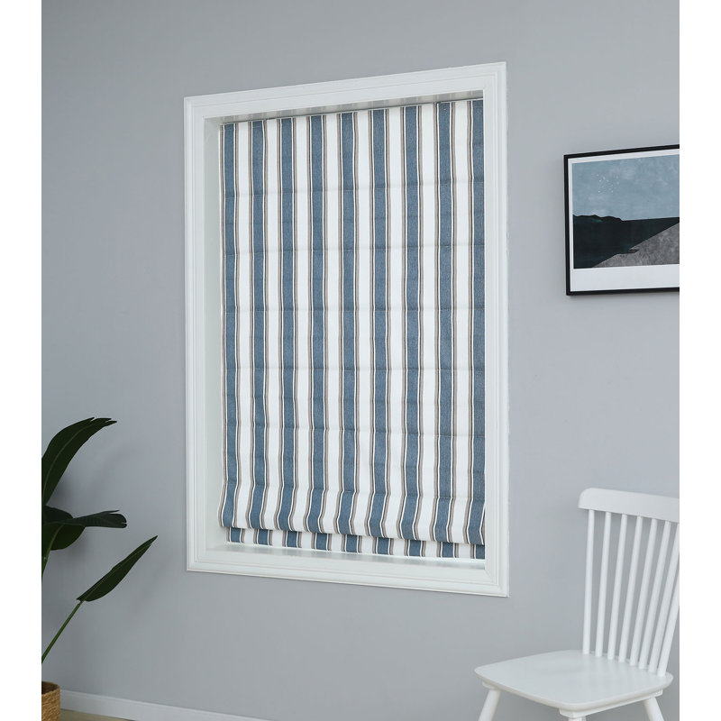 Polyester Yarn Dyed Room Darkening Roller Shade, 35"W x 64"L, Blue