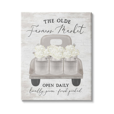 " The Olde Farmer Market Vintage White Floral Truck " by Lettered And Lined