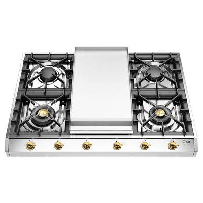 Plaque de cuisson à gaz ILVE Nostalgie II Series de 36 pouces avec 6 brûleurs scellés et plaque de cuisson (propane liquide)