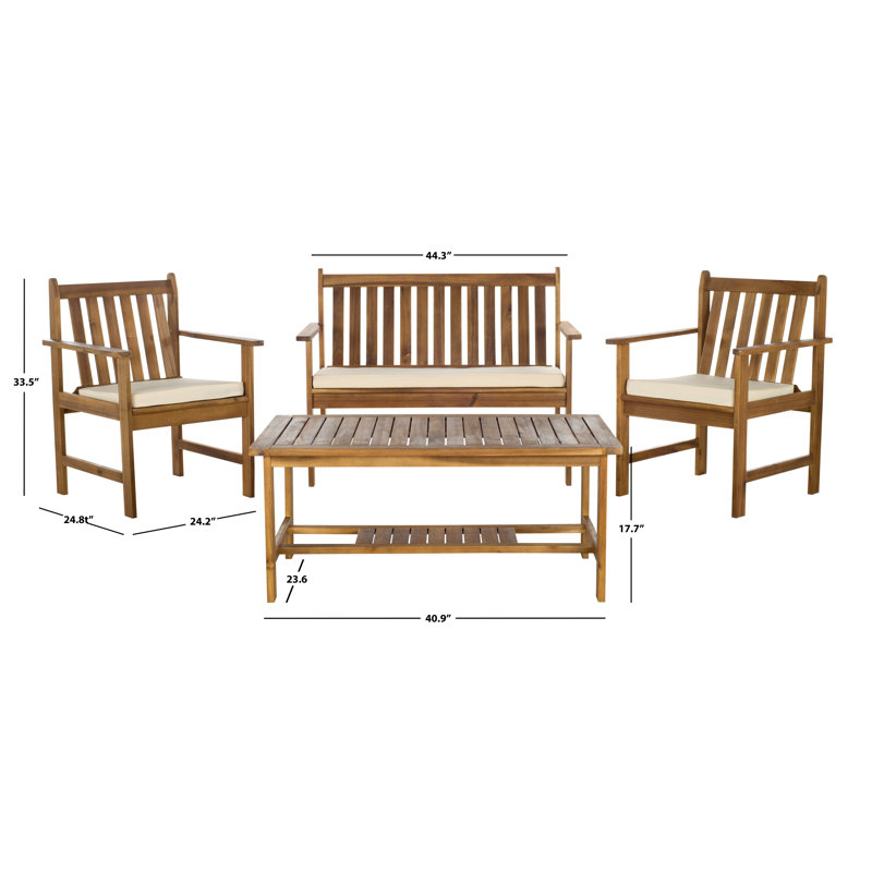 Outdoor Chilton 4 Seater Sofa Set, Teak