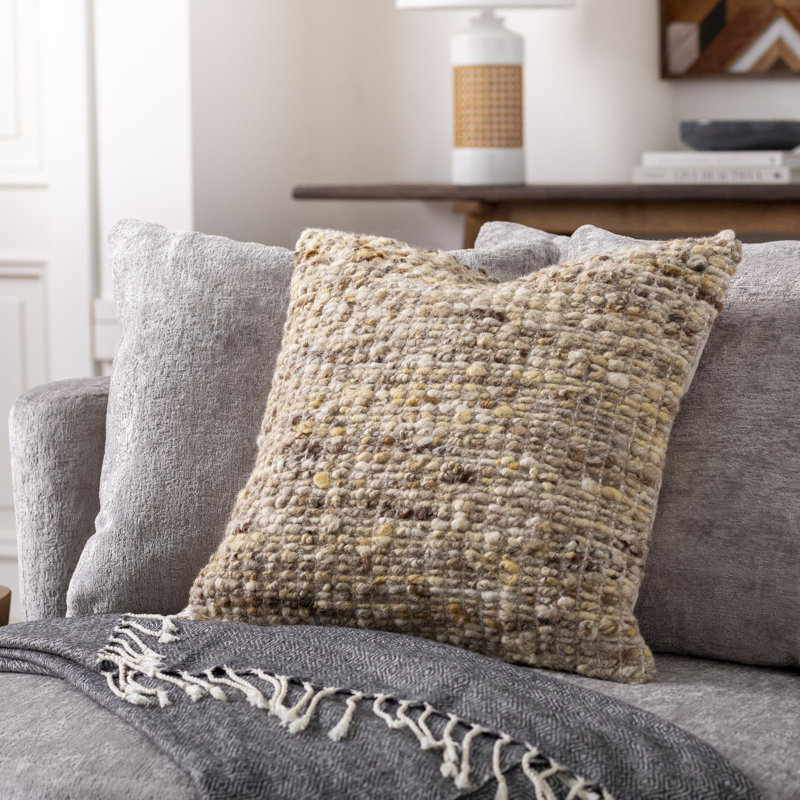  Housse de coussin et insert, H 22 po x l 22 po, Beige, Housse de coussin seulement - sans coussin