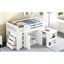 Lit mezzanine simple blanc avec espace de rangement abondant - armoire, tiroir, tablette, bureau et unités de rangement fonctionnelles-930518792