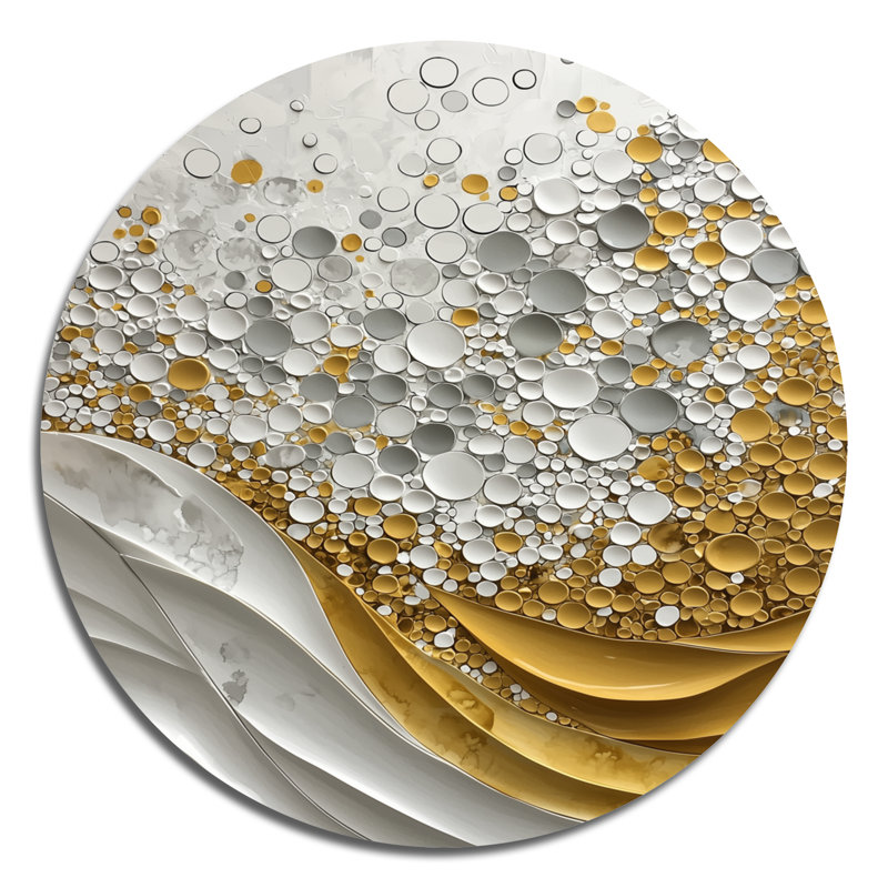 Biochimie d'or pur équilibre II - décoration murale moderne en métal doré, H 23 po x l 23 po