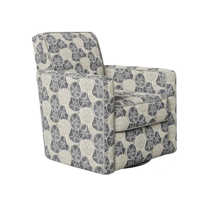 Ballina Swivel Glider Chair, Beige/Blue 100% Polyester