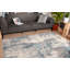Tapis bleu / gris / blanc en polypropylène tissé à la machine à motif abstrait-119974019