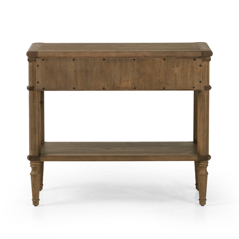 Toulouse 1 - Drawer Solid Wood Nightstand, Toasted Oak Veneer