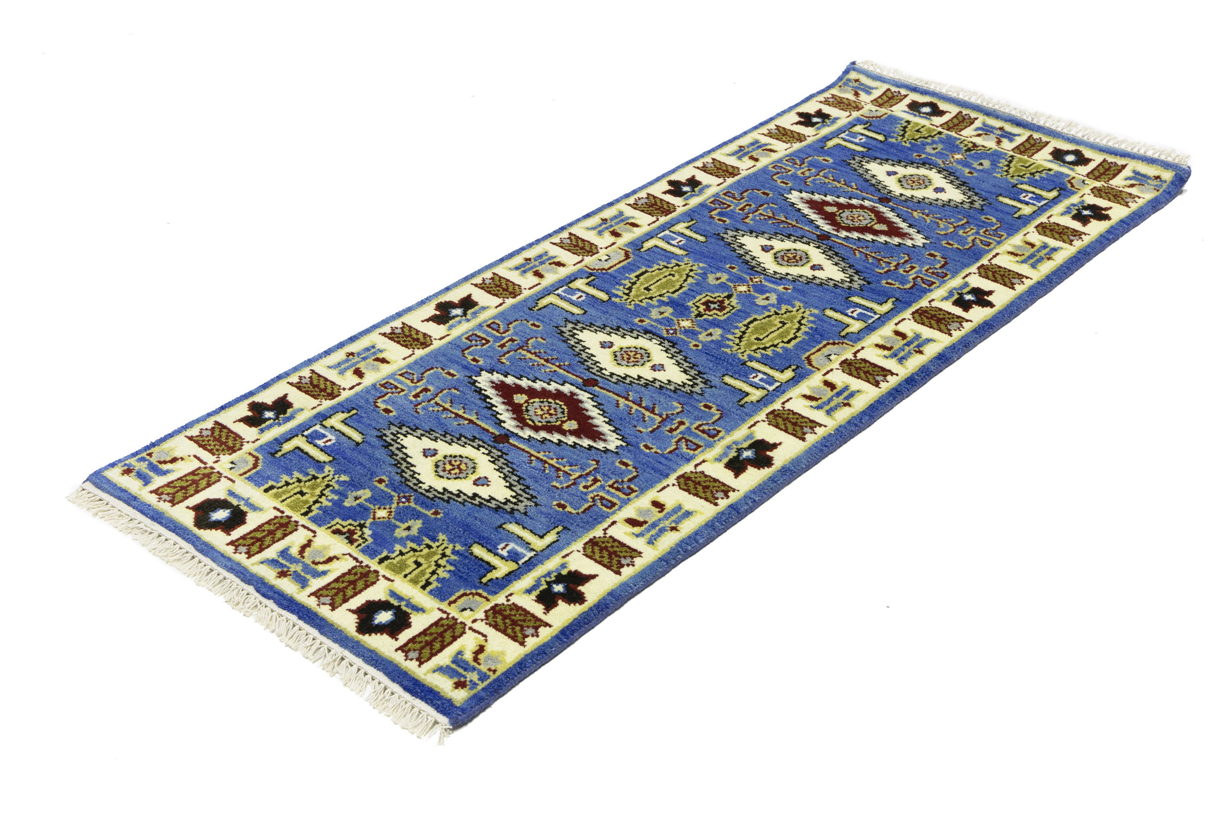 Union Rustic Karesha Geometric Handmade Rectangle 2'6 X 6'1 Wool Area ...