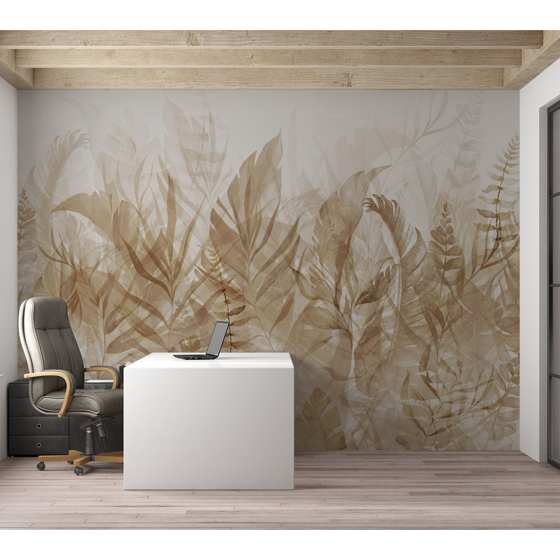 Papier peint botanique brun magique, L 68 po x l 98 po