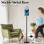 Lampe sur pied en marbre bleu abstrait, fausse pierre, peinture liquide, feuille d'or, paillettes, décor, lampe sur pied à intensité variable avec télécommande, pédale, abat-jour, abat-jour, lampe de coin pour salon, chambre à coucher, bureau