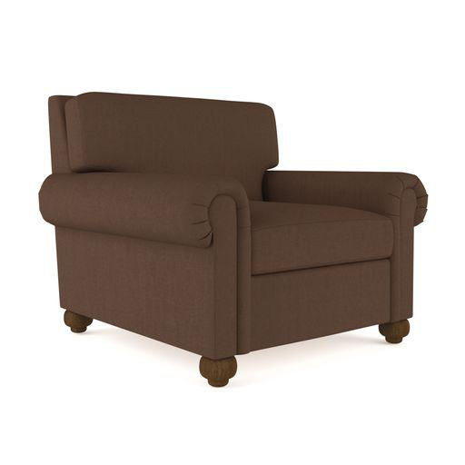 Leroy Armchair, 36" H x 41" W x 43" D, Crushed Velvet Alabaster, Weathered