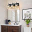 Luminaire de meuble-lavabo moderne en chrome noir avec détails en cristal, éclairage mural à 3 lumières pour salle de bain ou chambre à coucher-2036662070
