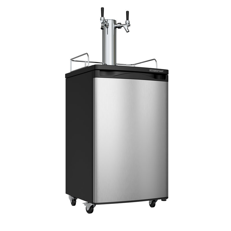 EdgeStar 4.9 Cubic Feet Dual Tap Freestanding Kegerator with, Stainless Steel