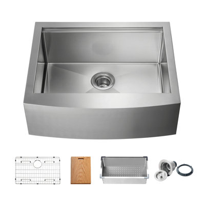 KIBI 22'' W Single Bowl Stainless Steel Farmhouse Kitchen Sink 0