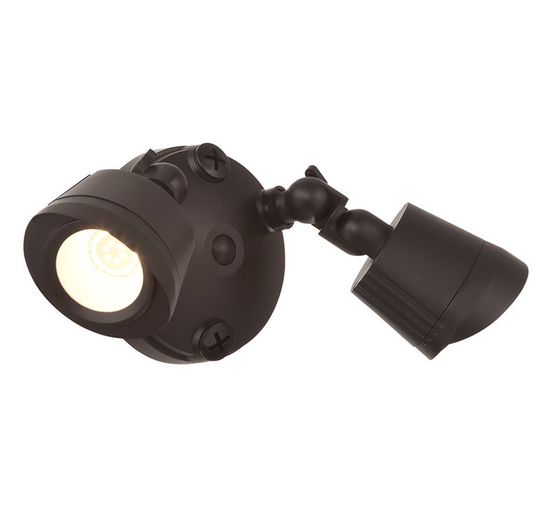 2 - Head LED Hardwired Outdoor Security Flood Light, Bronze