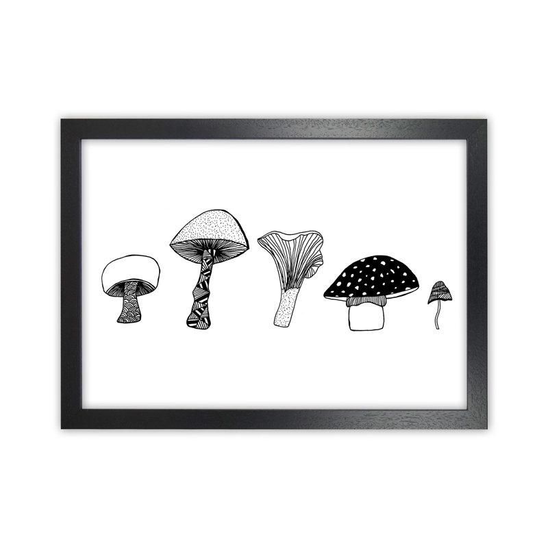 Mushrooms by Carissa Tanton - Print, 34cm H x 46cm W x 3cm D, Black Framed