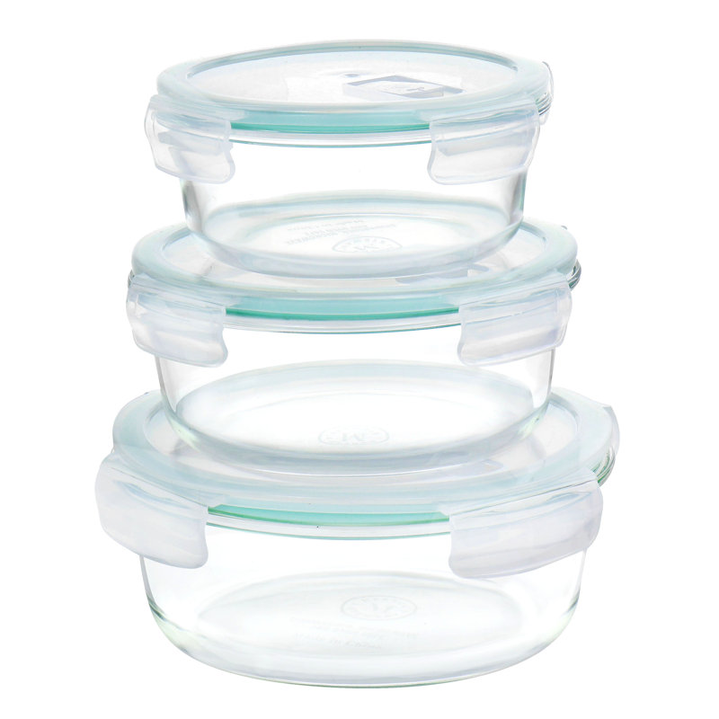 Blue Glass Stain-resistant Freezer Safe Bowl Set