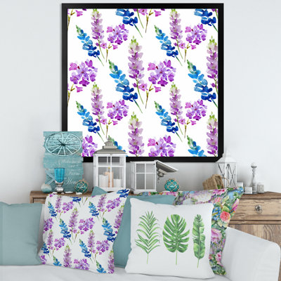 Motif floral rose et mauve - peinture sur toile