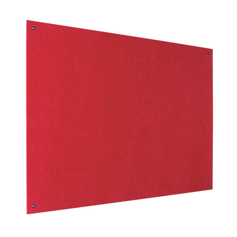 Wall Mounted Reversible Bulletin Board, 60cm H x 90cm W, Red
