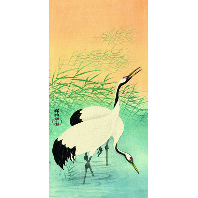 Two Cranes 1 Piece Wrapped Canvas Painting