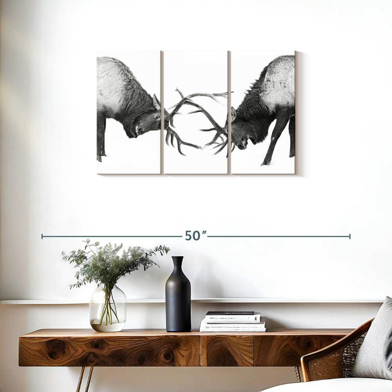 Fighting Elks, 20" H x 33" W