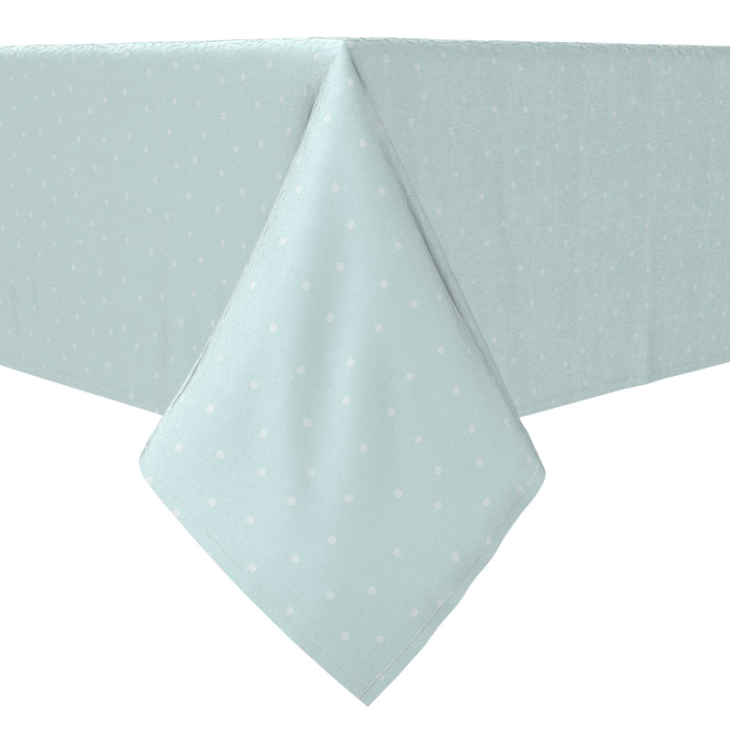 Rectangular Polka Dots Cotton Twill Tablecloth