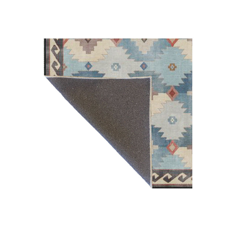 Tapis multicolore à motif géométrique à motif géométrique lavable à la machine, Carré 3 pi 3 po