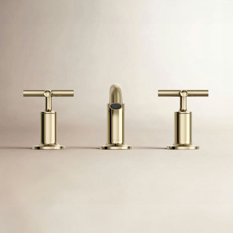 Purist Widespread Bathroom Sink Faucet, Vibrant French Gold