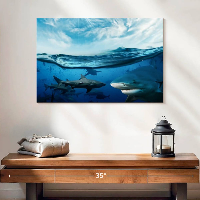 Shiver Of Sharks Sunshine, 16" H x 24" W