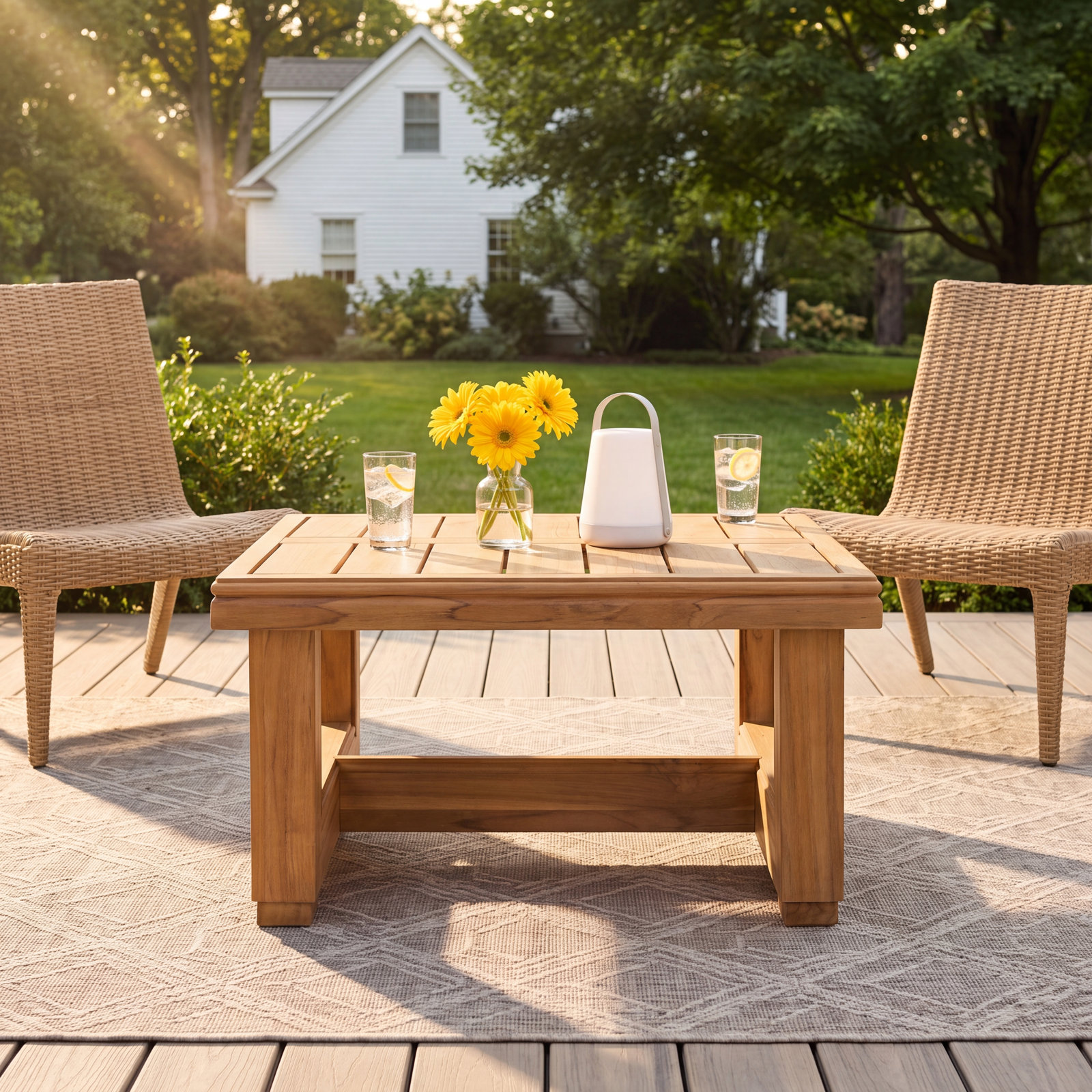 Melrose 24" Teak Patio Side Table